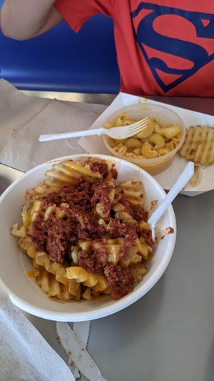 Chili cheese fries at Meta Burger in Denver