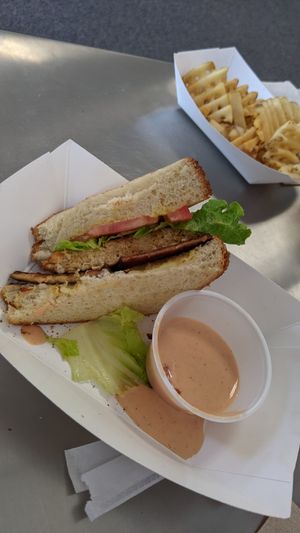 Dijon chicken club at Meta Burger in Denver