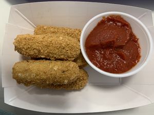 Mozzarella sticks  at Meta Burger in Denver