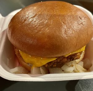 Hangover chicken sandwich   at Meta Burger in Denver