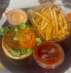 Classic Burger and Fries, Sauce on the Side  at Meta Burger in Denver