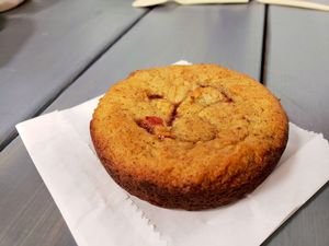 some kind kind of thick cookie thing. i forgot the name. it was okay. next time, i'd warm it up. at Meta Burger in Denver