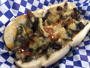 Philly steak sandwich! at Meta Burger in Denver