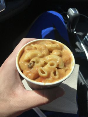 Side BBQ Bacon Mac and Cheese. at Meta Burger in Denver