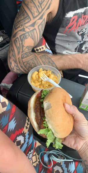 Teri burger & Mac at Meta Burger in Denver