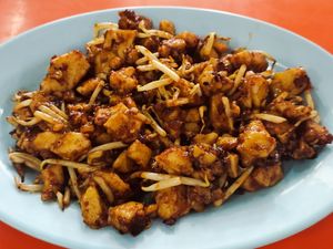 Fried carrot cake at Hui Wei Vegetarian in Johor Bahru