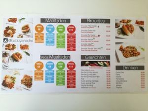 the menu at Babby's Kitchen in Utrecht