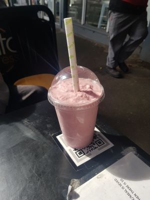 Strawberry Shake (that tasted like a smoothie then a sugary milkshake.) at Himalaya Bakery and Cafe in Daylesford