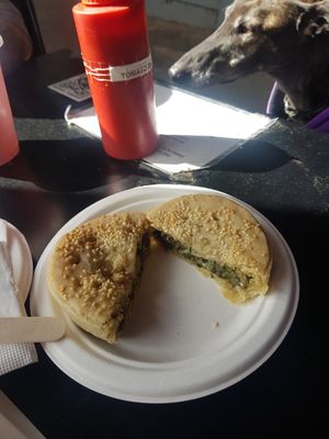 Spinach and Potato Pie (Delicious!) at Himalaya Bakery and Cafe in Daylesford