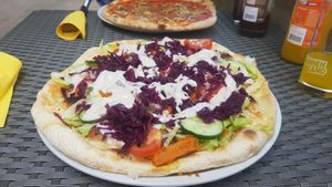 Veg-Döner Pizza at Veg-Italia in Passau