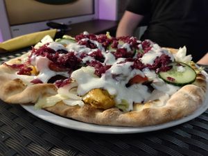 Vegan Döner Pizza at Veg-Italia in Passau