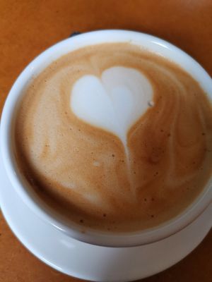 Cappuccino with oat milk. at Green Onion Cafe in Limerick