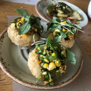 Rice cake at Omni Cafe in Whitley Bay