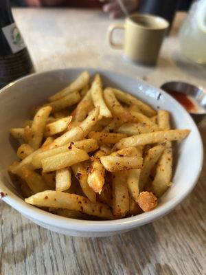 Spiced chips   at Omni Cafe in Whitley Bay