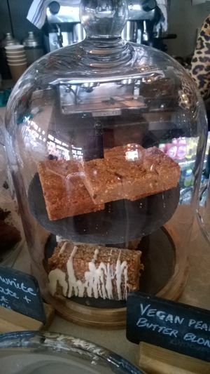 Peanut butter blondie at Omni Cafe in Whitley Bay