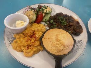 Southern plate  at Fog Eater Cafe in Mendocino