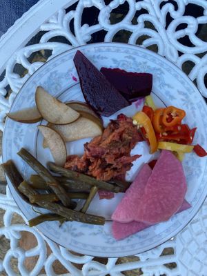 Pickles vegetables at Fog Eater Cafe in Mendocino