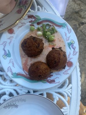 Hush puppies at Fog Eater Cafe in Mendocino