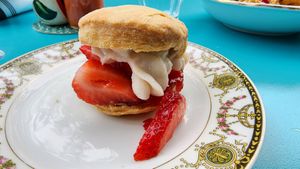 Biscuit and jam at Fog Eater Cafe in Mendocino