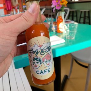 House fermented hot sauce  at Fog Eater Cafe in Mendocino