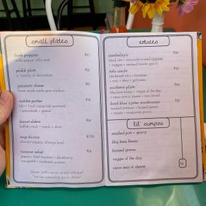 The menu 9/13/22 at Fog Eater Cafe in Mendocino