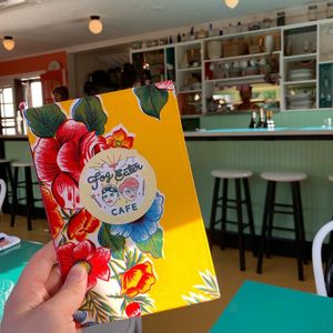 Cute menus at Fog Eater Cafe in Mendocino