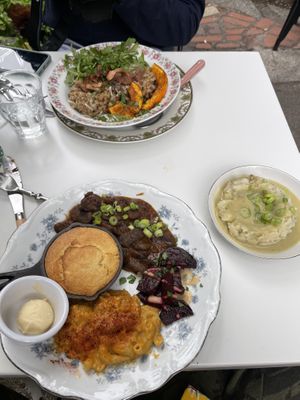 Southern plate and risotto   at Fog Eater Cafe in Mendocino