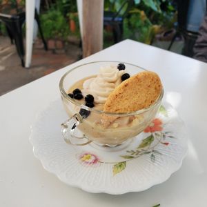 New Desert - Corn pudding at Fog Eater Cafe in Mendocino