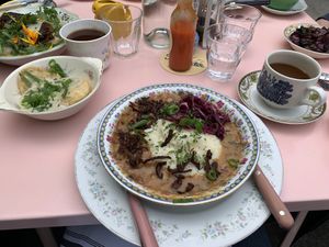   at Fog Eater Cafe in Mendocino