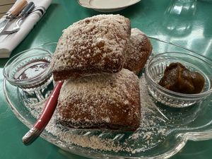   at Fog Eater Cafe in Mendocino