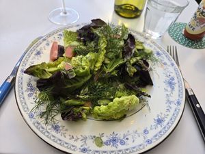 Spring Salad exquisite! at Fog Eater Cafe in Mendocino