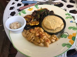 Southern plate at Fog Eater Cafe in Mendocino
