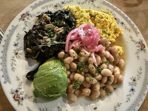 Beans, greens and tofu scramble  at Provisions in Vallejo