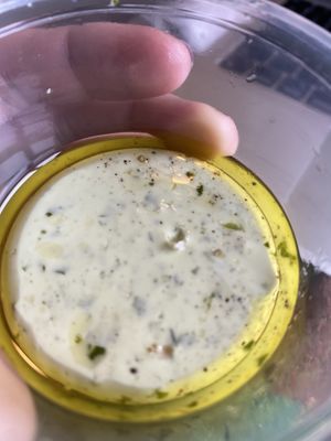 Vegan aioli dip for the foccacia  at Pasta Factory in Galway