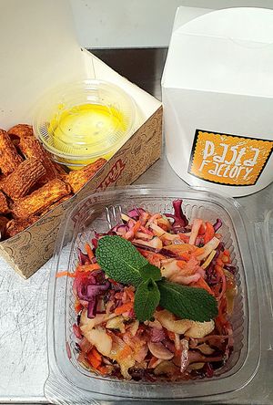 Special: vegan pasta + vegan fit Coleslaw + pasta crisp  at Pasta Factory in Galway