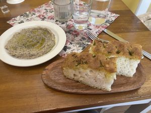Vegan Truffle Pate with Focacciaa  at Pasta Factory in Galway