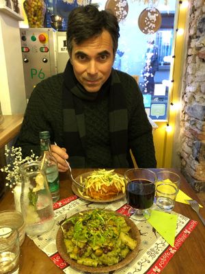 Pesto pasta & a pasta Bolognese—amazing at Pasta Factory in Galway