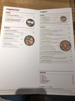 Vegatarian/Vegan menu at Wagamama in Milan