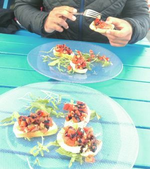vegan Bruscetta at Bunte Kuh in Heligoland