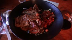 Vegan tofu salad. Delicious at Systrakaffi in Kirkjubaejarklaustur