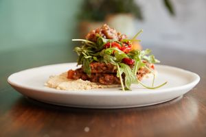 Lentil meal is super flavoursome and filling! at Yalla Yalla in Hamilton