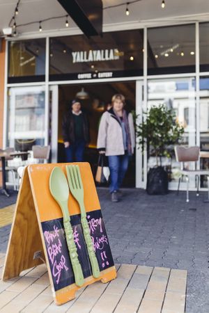 eclectic cafe with lots of cozy vibes! at Yalla Yalla in Hamilton