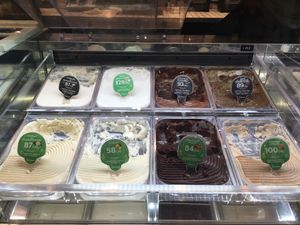 The green ones are vegan  at Impronta in Paris