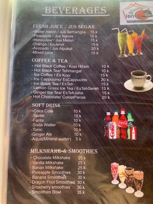 Drinks  at Lonto in Penida Island