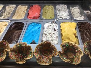 Loads of flavors to choose from. at Aima Ice Cream in Amman