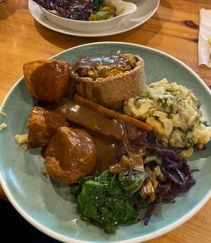 Vegan Sunday roast   at The Warren in Carmarthen