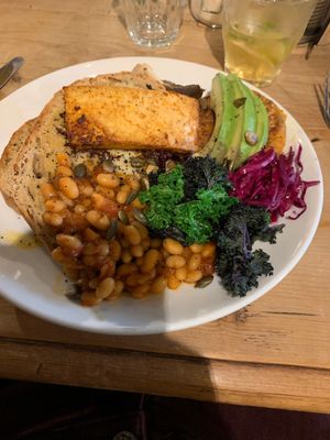 Vegan breakfast mmmmmm at The Warren in Carmarthen