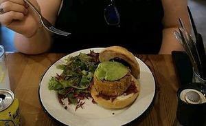 Carrot burger at The Warren in Carmarthen