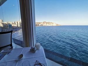 Amazing view of Levante Beach at Villa Venecia Hotel in Benidorm