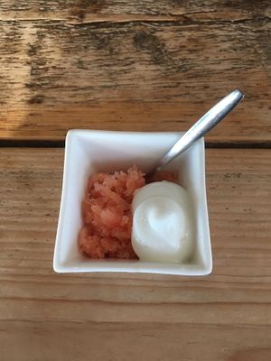 Ice in between courses!  at De Oude Sluis in Groningen